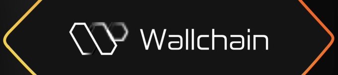 The image features a banner that says "Wallchain" written in white letters against a black background, with an orange arrow pointing towards the word. The text also includes the phrase "I just want to give a shout out to @wallchain for reals I feel like it's made a difference for many people to really get a chance to shine".