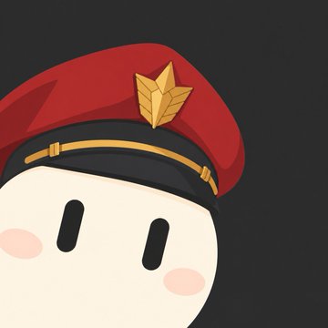 A cartoon character wearing a red military-style officer's cap with a gold star emblem, featuring simple dot eyes and pink blush cheeks. The image relates to the post about spending hours researching VC funding content versus the easier alternative of "Grokifying" (transforming into Grok AI's aesthetic) a profile picture, with the faceless cartoon suggesting frustration or resignation about the wasted effort.