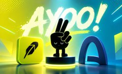 A bold graphic featuring "Ayoo!" with a microphone and Arc logo icons, promoting Ayoo.club's new Quick Buy feature for Arc Mainnet USDC trading. The vibrant yellow and blue design ties directly to the announcement of simplified Arc token purchases through the platform.