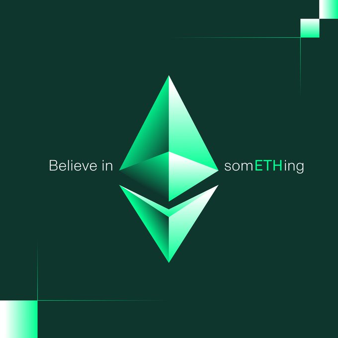 This image features the Ethereum logo with the text "Believe in somETHing," symbolizing the cryptocurrency's growth and impact. The post highlights Ethereum's 11th birthday and its massive contribution to onchain activity.