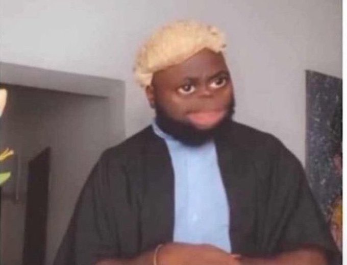 A man wearing a blonde wig and a black robe over a blue shirt is shown with an exaggerated, confused facial expression, often used as a meme to express disbelief or skepticism.

The meme's skeptical stare perfectly captures the incredulous tone of the caption, which questions why attendees would be expected to contribute to transportation costs ("Tfare") for a Web3 event without a clear reason.