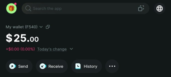 A screenshot of the Bitget Wallet app displays the user's "My wallet (F540)" balance at **$25.00**, with no change for the day, supporting the post's claim of earning a first-time payment of $25 through the platform.