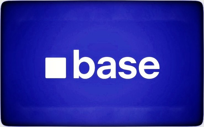The image displays the Coinbase-incubated L2 "Base" logo in white text on a blue background, visually anchoring a post highlighting ecosystem updates including Base App's desktop launch, MCP AI Agents going live, and Opal DEX activity.