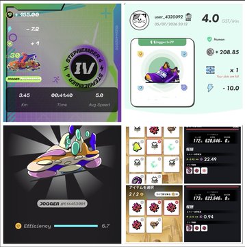 Screenshots of a Pokémon GO gameplay showing a PokéStop interaction, a Buddy Pokémon earning candy, a Joggler item, and player profile stats including Pokédex 0/29.