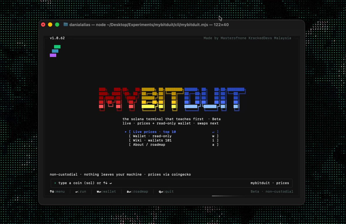 The image depicts a computer screen displaying the interface for a desktop application named "mybitduit". The text on the screen reads "My bit duit". A color-coded bar chart is visible, showcasing price and charts related to the Bitcoin coin. Additionally, there are several buttons available to interact with the software or access resources within the terminal. There's also a piece of text in the image that refers to the software being used for managing Bitcoin transactions. The overall scene suggests the user has the option to navigate through their Bitcoin transaction management system using the "mybitduit" application on their computer screen.