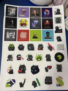 The image features a collection of stickers, each with different designs and colors. Some of these stickers are related to social media platforms like Instagram or Twitter, while others showcase various cartoon characters. One sticker even has a reference to Chinese culture, possibly indicating that it is part of an international community. The post about the new stickers adds $rkuSOL is about to take off alongside the road bike The Chinese community is still leading!.