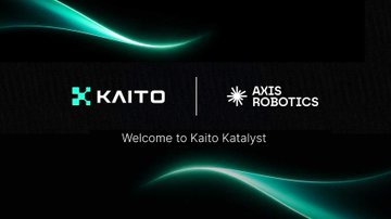Welcome screen with logos for 'KAITO' and 'AXIS ROBOTICS' and the text 'Welcome to Kaito Katalyst' against a dark background with teal light streaks.