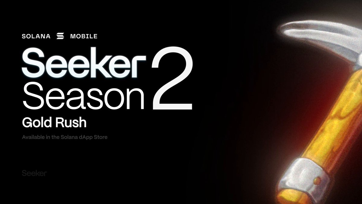The image features an advertisement for a mobile game called "Seeker Season 2". The game's title is displayed at the top of the image, along with the name of the game and its release date. Below this information, there are two images related to the game - one showing a hammer and another depicting a gold rush scene. These images provide context about the gameplay elements in the game.