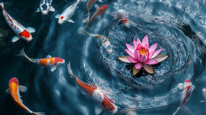 The image features a pond with koi fish swimming around, including some red and white koi fish as well as a pink flower floating near the center of the water. The scene appears to be set against a dark background, which emphasizes the vibrant colors of the fish and the flower. The post about networks and efficiency seems unrelated to this image, but it could potentially be interpreted in various ways depending on one's perspective. One possible interpretation is that the koi fish represent different types of computers or devices connected together within a network, while the pink flower symbolizes an efficient system that optimizes resource usage and enhances overall performance. The post might be discussing how to improve network efficiency by connecting idle resources to demand-based systems, which can lead to better resource utilization and increased practical applications in various fields such as healthcare, education, or transportation.