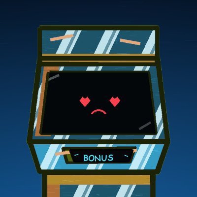 An illustrated arcade machine with a sad pixelated face on its screen displays the word "BONUS" on its front panel, evoking a "losing" mood that contrasts with the typical excitement of a crypto airdrop announcement.
