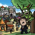 A pixel-art illustration titled "Into the Hood," shown being worked on in a bustling marketplace with castles in the background, complements the artist's timelapse video of its creation.