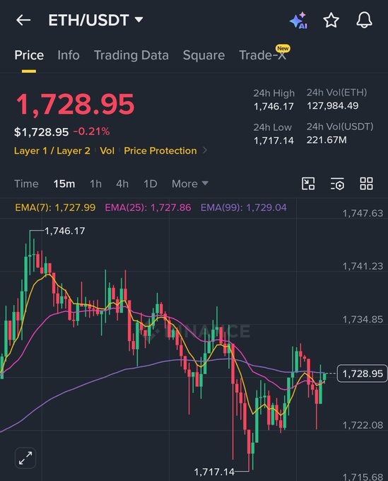 The image shows a chart of cryptocurrency trading data, with a price range going from 0.01 to 1.98E8. The current price being displayed is $1.7895. A person was looking at this website for information about the market, and they found out that the current price is at least 100 Ethereum. They also noticed an option where you could buy one 100 Ethereum for $1.7895, with a price protection of 1.0E8. This means that if the price goes below 100 Ethereum, they will pay only 1.98E8 for it, protecting them from potential losses in case of a drop in prices.