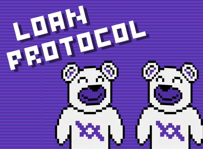 The image features two white teddy bears standing next to each other, both wearing purple shirts with "LOAN_Protocol" written on them. The background of the image is a solid purple color, which complements the teddy bears' outfits. The text "I too have acquired more @LOAN_Protocol" is also present in the image. This suggests that someone has been using LOAN Protocol for their lending needs and wants to share their experience with others.