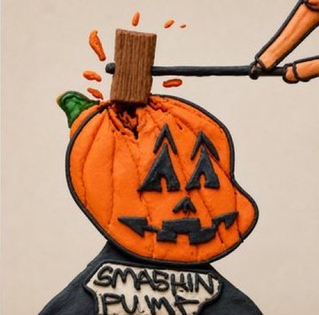 A clay sculpted pumpkin jack-o'-lantern is shown mid-slam with a wooden mallet, sitting atop a figure labeled "SMASHIN PUMP" — a piece from the @0xClayFactory NFT collection the poster is highlighting as standout art.
