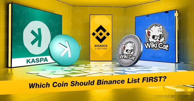 The image shows a coin that has been turned upside down with a hashtag #Binance list first, indicating that this coin should be listed as the first item on the #Binance list.