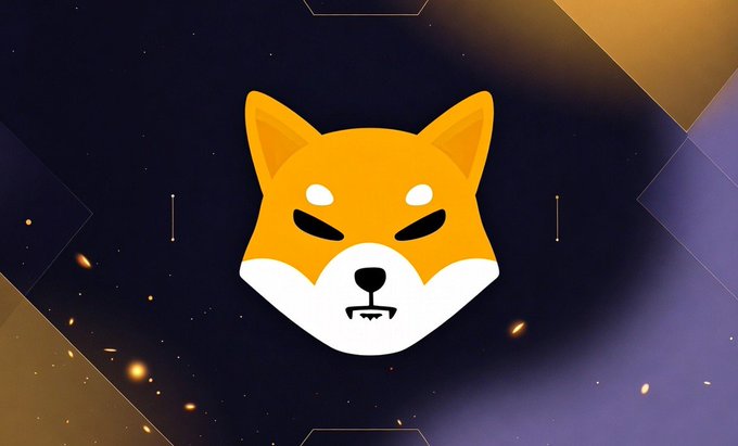 A stylized Shiba Inu dog logo in orange and white sits centered against a dark cosmic background with scattered golden particles, visually representing the Shiba Inu ($SHIB) cryptocurrency mentioned in the post. The image's self-custody, "not selling" vibe matches the caption's theme of 148.7 billion $SHIB tokens being withdrawn from exchanges by holders anticipating a supply shock.