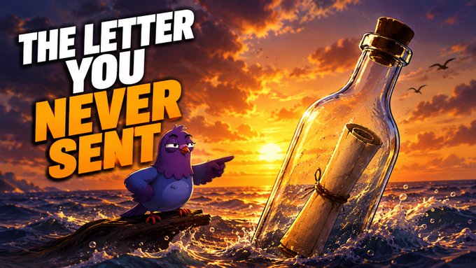 The image features a cartoon bird sitting on a rock with an envelope floating next to it. The text "The letter You never sent" is written above the bird, while the phrase "@RallyOnChain" appears below the bird. This combination of elements suggests that someone has been sending letters or messages through the medium of envelopes for fifteen years and has finally decided to express their gratitude by writing a heartfelt message on one of these envelopes.