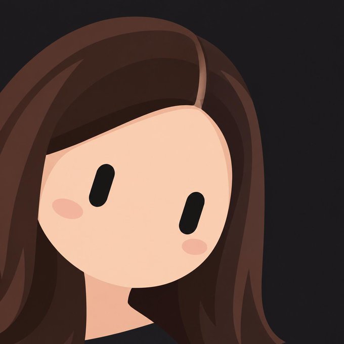 A chibi-style illustration of a girl with long brown hair and a blank, neutral expression on a black background, reflecting the uncertain "any bulls?" sentiment with her lack of strong bullish conviction.