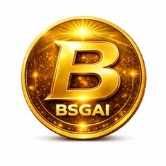 A golden coin logo featuring the letter 'B' with the text 'BSGAI' beneath it.