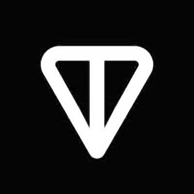 The image features a white V-shaped symbol with a triangle beneath it against a black background. There are no other elements or texts present in the photo. The focus of this image seems to be on the TON logo, as described by a caption that says "day 19 posting the TON/ GRAM logo, till it is $10". This suggests that there might be an ongoing competition for followers and likes related to the TON/GRAM brand or campaign.