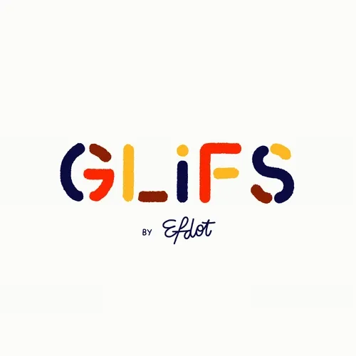 The image features a white background with the word "GLIFS" written in a colorful, graffiti-like style across the top of the frame. Below this, there's text that reads "By EFDOT", which seems to be part of a larger message or statement related to the brand or artist behind the logo. The image also includes an image of a person with their face blurred out, adding an element of anonymity and intrigue to the overall design.
