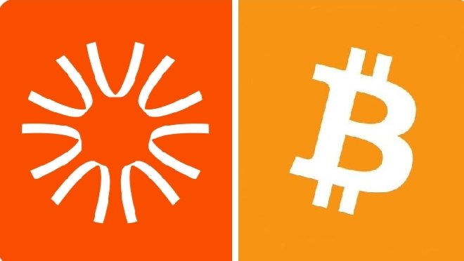 The image displays side-by-side logos of Mercado Bitcoin on a red-orange background and Bitcoin (₿) on an orange background, visually reinforcing the post about OranjeBTC—a Brazilian public company—and its growing corporate Bitcoin treasury of 3,912 BTC, highlighting Latin America's increasing institutional adoption of Bitcoin.