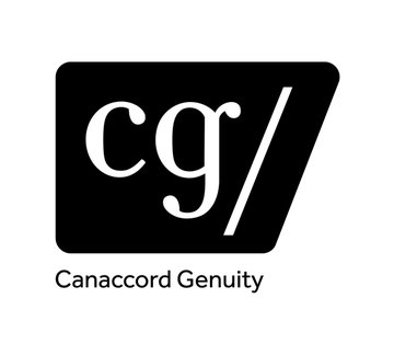 A black and white logo for 'cg/' with the text 'Canaccord Genuity' beneath it.