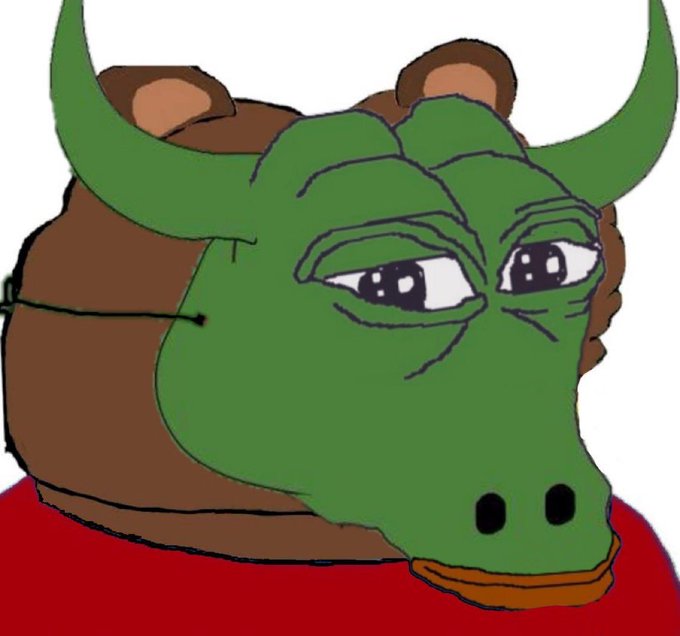 The image features a cartoon depiction of a green bull with horns, wearing a brown hat that has been flipped upside down. The bull appears to be looking at something off-camera or in the distance, possibly indicating an ongoing event or situation. The caption above the image reads "flipped short on vvv not long after this but we are once again positioned for the great bullrun of 6/7 will Revisit vvv once the scammers are done painting their right shoulder". This suggests that there might be a connection between the flipped hat and an ongoing event or situation, possibly involving a group of people who have been involved in some sort of prank or mischief.