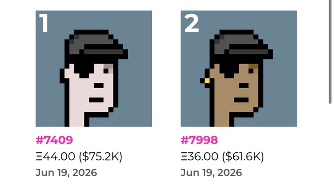 The image shows two different pictures of a person wearing a hat, with one being a black hat and the other having a pink hat. The caption below the images reads "Top Punk sales in the past 24 hours: (#7499 (#7598), (#7600 (#7700))". This suggests that there was an increase in sales for punk rock music or merchandise over the past 24 hours, with the top item being a black hat and the second item being a pink hat. The post is about punk rock music, so it's likely related to the image of the person wearing a hat.