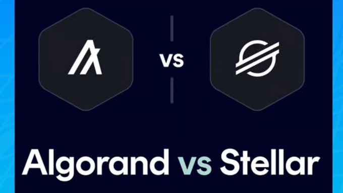The main difference between Stellar and Algorand lies in their use of cryptocurrency, specifically Bitcoin. In the image, there are two hexagonal shapes representing these two cryptocurrencies against a blue background. The first shape represents Stellar, which uses Bitcoin as its underlying currency. The second shape represents Algorand, which does not use Bitcoin but instead has a different cryptocurrency called Zcash. This difference in their use of Bitcoin is what sets them apart from each other.