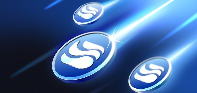 A digital graphic featuring three blue circular icons with wave-like symbols on a dark blue background with light streaks.