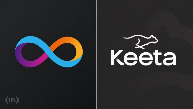 The image features a black background with two logos side by side - one for "Ketra" (a cryptocurrency) and another for "Ketaa" (an app). The "Ketra" logo has an infinity symbol, while the "Ketaa" logo displays a cat running. Both logos are in white against a dark gray background.
