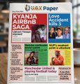 A USA Paper newspaper headline reads 'KYANZA AIRBNB SAGA,' with another headline about 'NHIF's wasteful' spending.