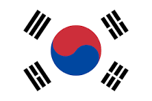 The image shows the national flag of South Korea, featuring its iconic red and blue taegeuk circle in the center surrounded by four black trigrams. one in each corner</ on a white background. This flag visually represents the country at the center of the post's news about South Korea bringing its capital markets onchain with Avalanche's infrastructure by 2027.