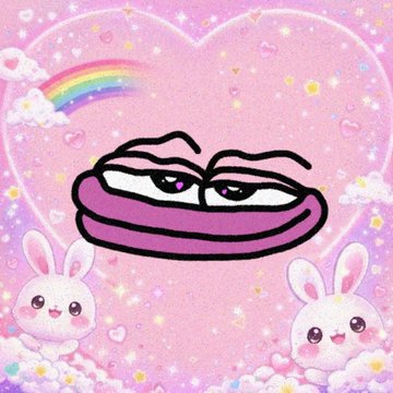 A pink, glittery heart with a rainbow, clouds, and cute bunnies frames a smirking Pepe-style mouth, capturing the cheeky "still here" vibe of the post defending @r3tardsNFT's $9,699.9999 $MON (~$222) market entry on Monad amid claims the NFT scene is dead.