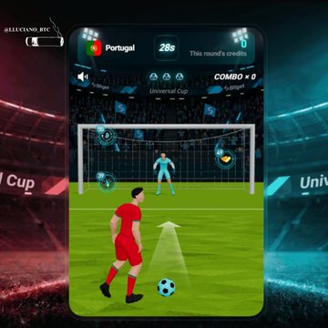The image shows an advertisement for a soccer game called "Universal Cup" that is free-to-play and offers a simple idea of picking your country to compete against players from around the world. The game has been well received, as evidenced by its popularity on social media platforms like Instagram. The post also mentions that it's actually more fun than expected, which could be due to the engaging gameplay or the competitive nature of the leaderboard. The advertisement is displayed in a stadium setting with a soccer field and a crowd watching the game.