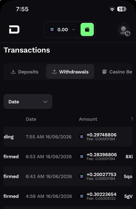 The image shows a phone screen displaying information about transactions, including details of various transactions such as deposits, withdrawals, and fees. The text on the screen reads "Transactions", followed by a list of transaction amounts for different dates. The phone is positioned in front of a brown background, with the focus on the screen and its content.