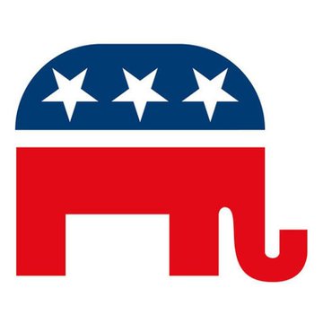 The image displays the Republican Party logo, featuring the iconic elephant in red, white, and blue with three stars across its blue banner. The caption relates to the post by identifying Senate Republicans as the party that rejected the Democratic proposal on the CLARITY Act ahead of the cloture vote.