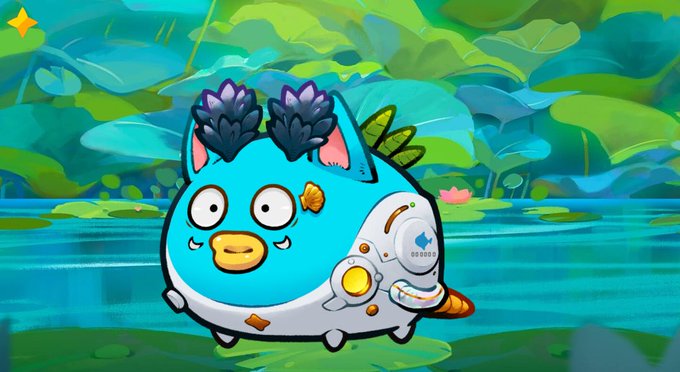 The image features a whimsical cartoon creature that appears to be an anthropomorphized animal. The creature has a light blue body with large ears, giving it a lively appearance. It also has a yellow head featuring black stripes, adding a touch of whimsy to its appearance. Surrounding the creature are leaves and plants typical of the theme. 

The image itself is quite colorful, with shades of green, blue, yellow, and gray being prominent. The focus on the cartoon character in this image seems to be related to a post or advertisement featuring the mythical creature.