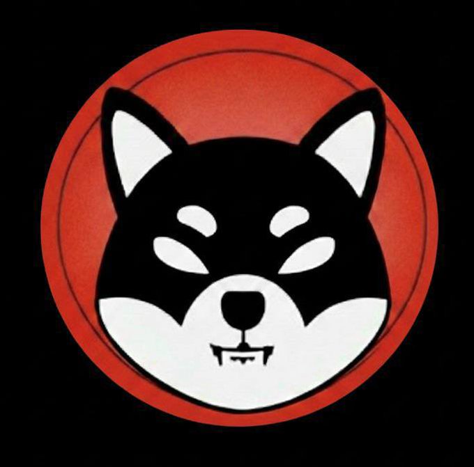 A stylized black shiba inu dog with a wide grin is featured inside a red circular badge. The logo aligns with the post promoting $KURO INU, the self-proclaimed "black shiba ($SHIB killer)" token.