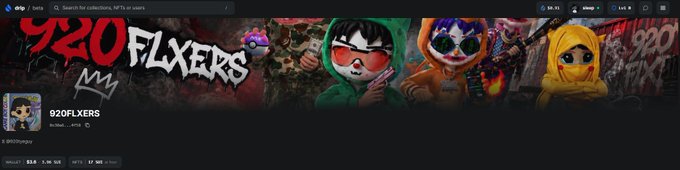 The image features a banner with a long horizontal line of cartoon characters, including a person wearing sunglasses and a crown, as well as other cartoon characters such as a person holding a gun or a person with a sword. The text "920TYEGUY nice profile on drip" is written in the bottom right corner of the image. This suggests that the image might be related to a social media post or a website where users can share their profiles, and it could possibly be about the creator of this cartoon character line-up.