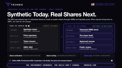 The image is a TechCrunch article screenshot with the headline "Synthetic Today, Real Shares Next," discussing tokenized stocks and Wall Street trading from June 4, 2025, relating to the SEC opening Wall Street's tokenized stock floodgates for the XRP Ledger.