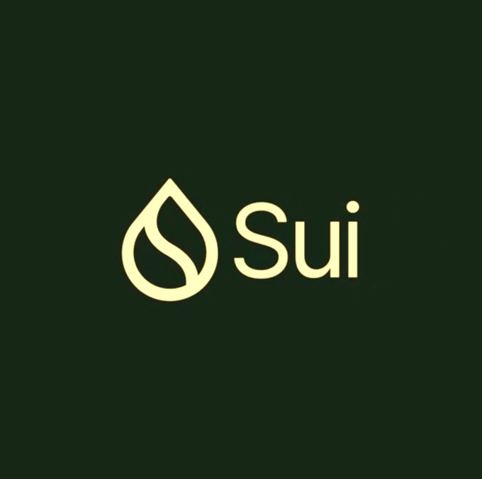 The Sui cryptocurrency logo displayed in light yellow on a dark background.