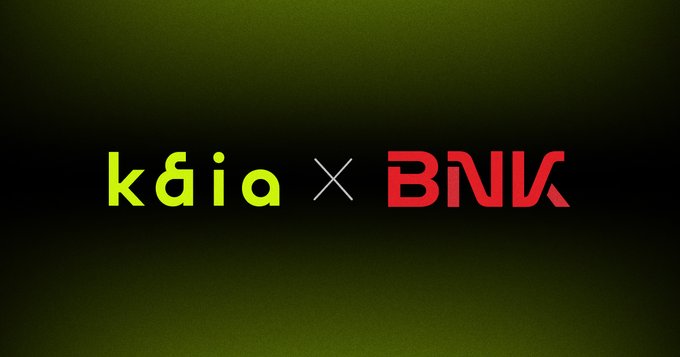 A dark green gradient background displaying logos for 'k&i' (in green) and 'BNK' (in red) separated by an 'x', suggesting a collaboration between the two brands.