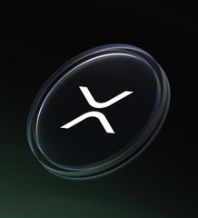 A dark, glossy coin featuring the stylized white "X" logo of XRP rests against a black background with a subtle green gradient at the bottom, visually representing the cryptocurrency highlighted in the post about surging XRP ETF inflows and growing institutional interest.