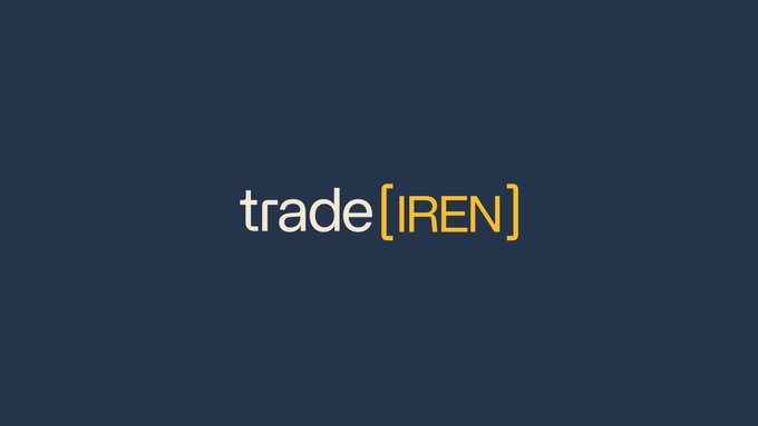 The image shows the “trade[IREN]” logo on a dark background, indicating that IREN is now available on Hyperliquid via Trade.xyz with 10x leverage.