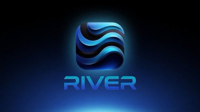 The image features a striking logo for a company named "RIVER" written in blue against a black background that gives off a futuristic vibe with a gradient effect, giving it a sleek look. It's positioned towards the top left corner of the image. Below this captivating logo, there is an accompanying text which reads "Good Morning Legends $RIVER has been quietly stacking partnerships Justin Sun' s team dropped an $8M strategic investment. Stargate Finance integrated satUSD via LayerZero's OFT standard, meaning it moves across ecosystems natively without a bridge TRON connection lets satUSD". This text provides additional information about the company and its goals within the context of the image.