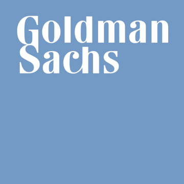The image shows the Goldman Sachs logo (white serif text "Goldman Sachs" on a blue background). It relates to the post by representing Goldman Sachs as the financial institution reportedly holding over $88 million in Solana ($SOL) ETF exposure according to latest 13F filings.