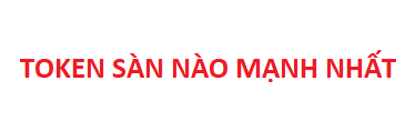 Red text on white background reads 'TOKEN SÀN NÀO MẠNH NHẤT' (Which exchange's token is the strongest).