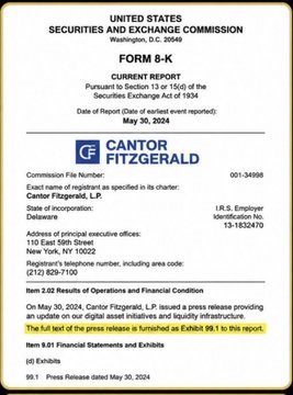 The image shows a document with a title that reads "Current Report of the Securities and Exchange Commission Form 8K", which is related to the United States Securities and Exchange Commission. The document also contains information about the XRP currency, its potential impact on financial institutions, and how it could be used for digital asset operations in the future.